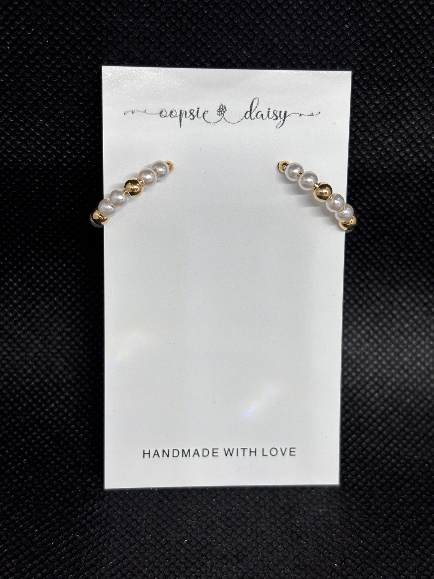 Small pearl and gold hoops