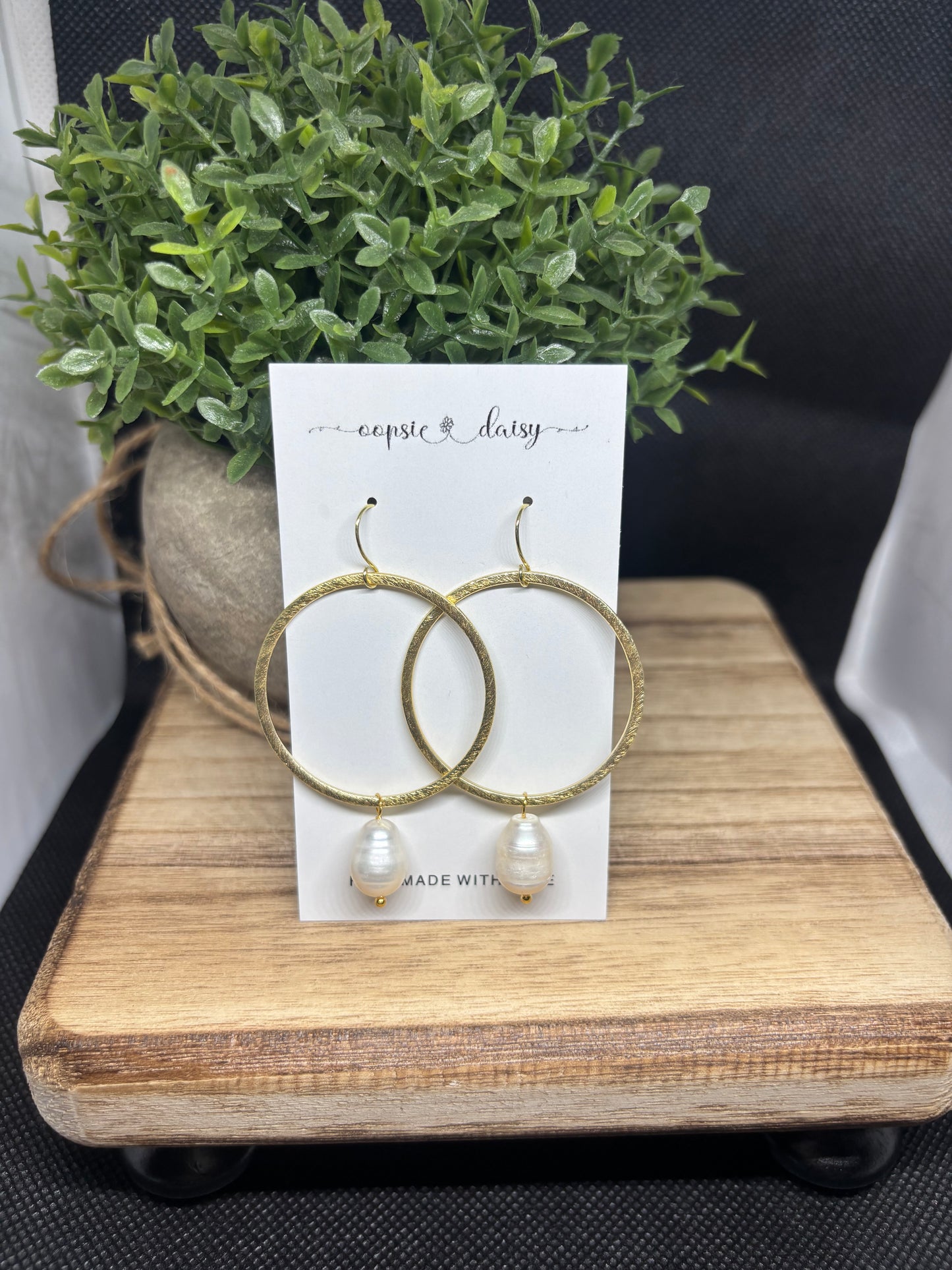 Solid pearl hoops