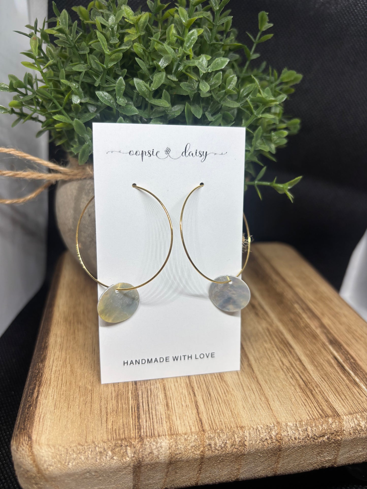 The seashell disc hoops