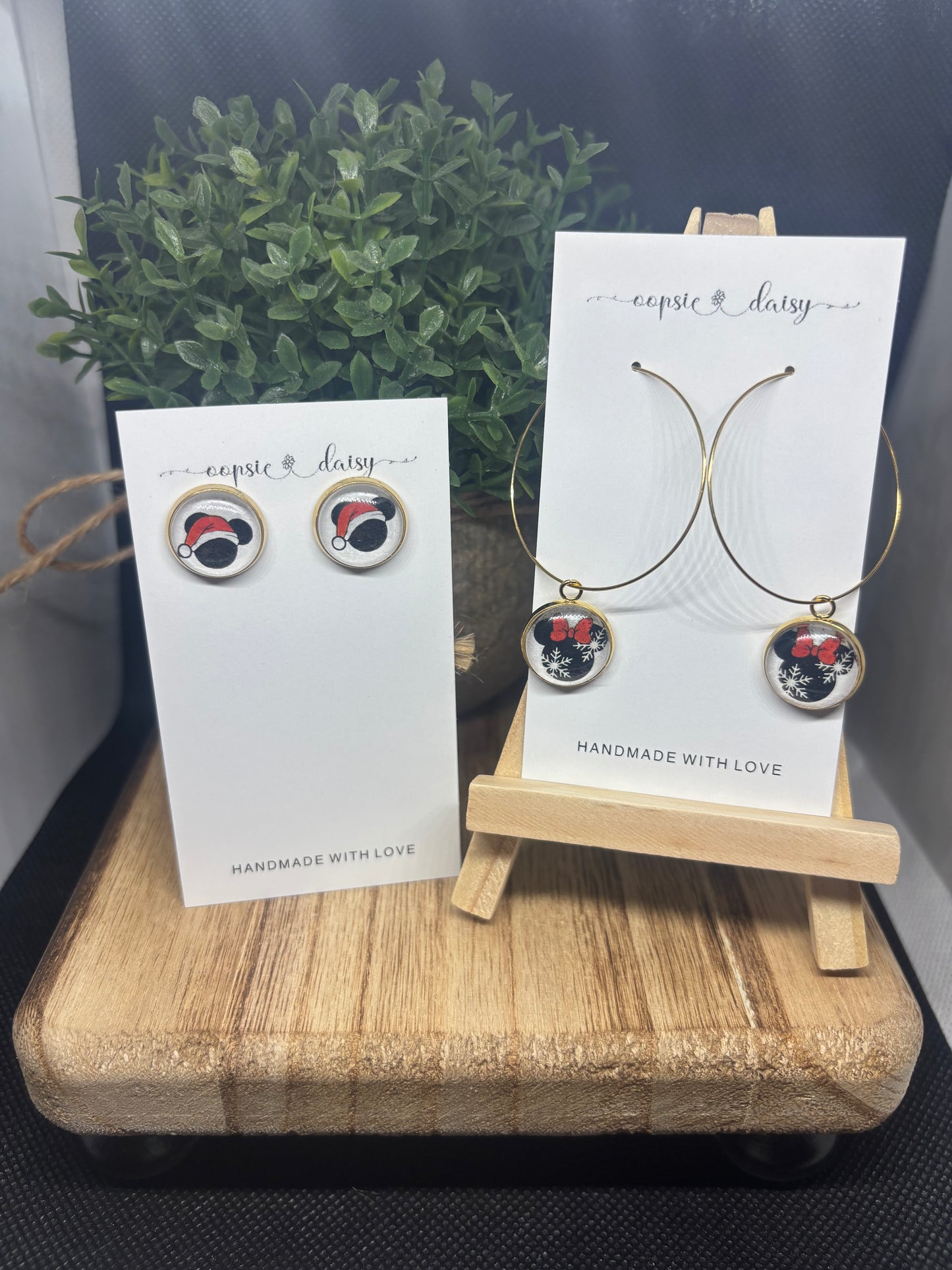 Santa Hat Mickey/ Snowflake Minnie