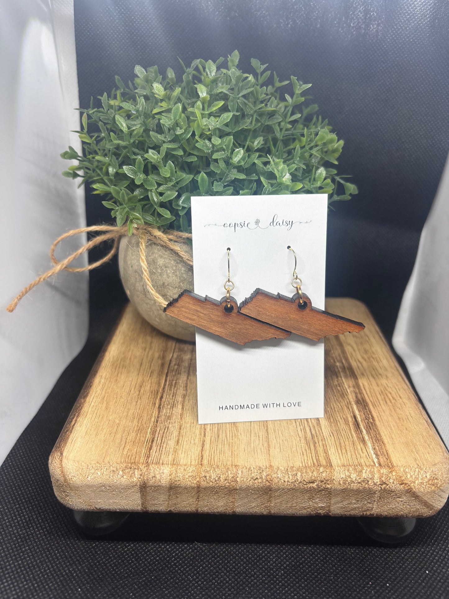 Tennessee state wooden earrings