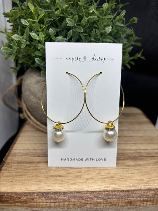 The rhinestone pearl hoops