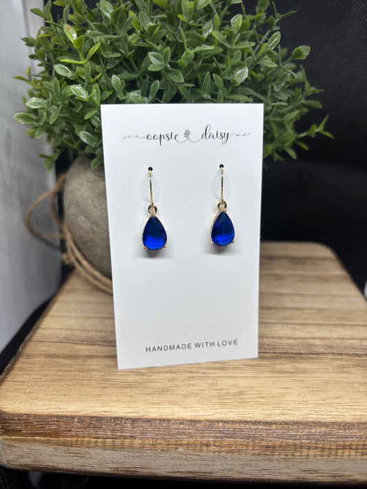 The blue pendant earrings