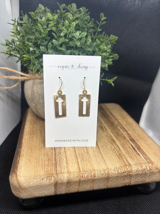 The cross earrings