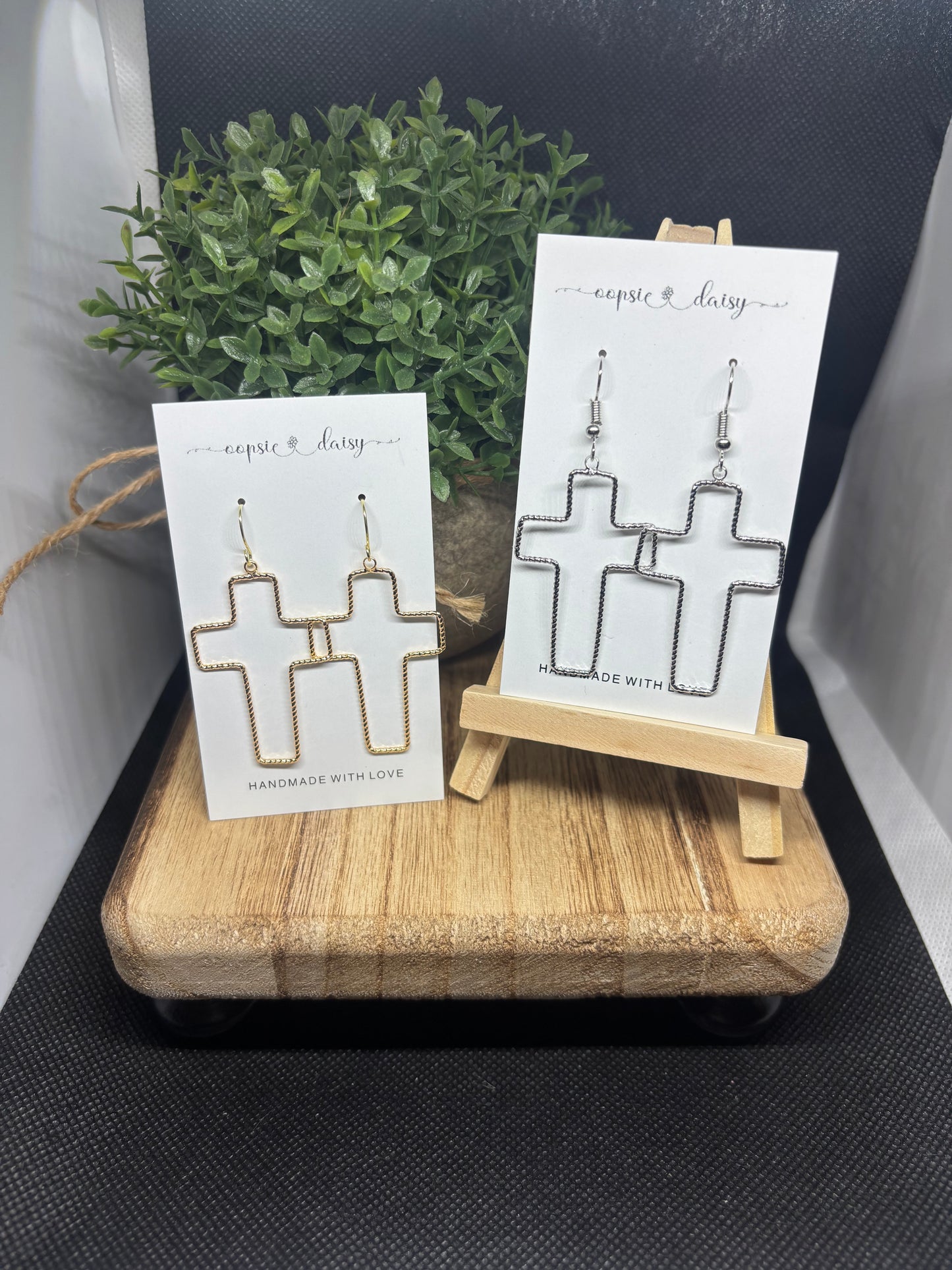 Big cross earrings