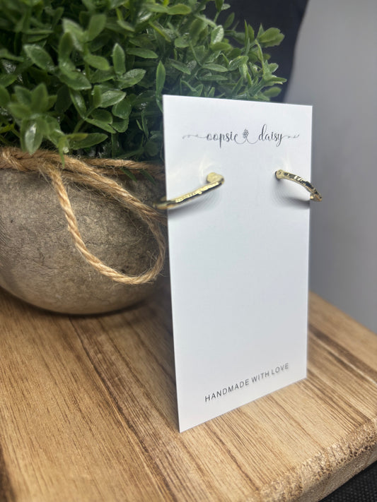 Rectangular hoop studs