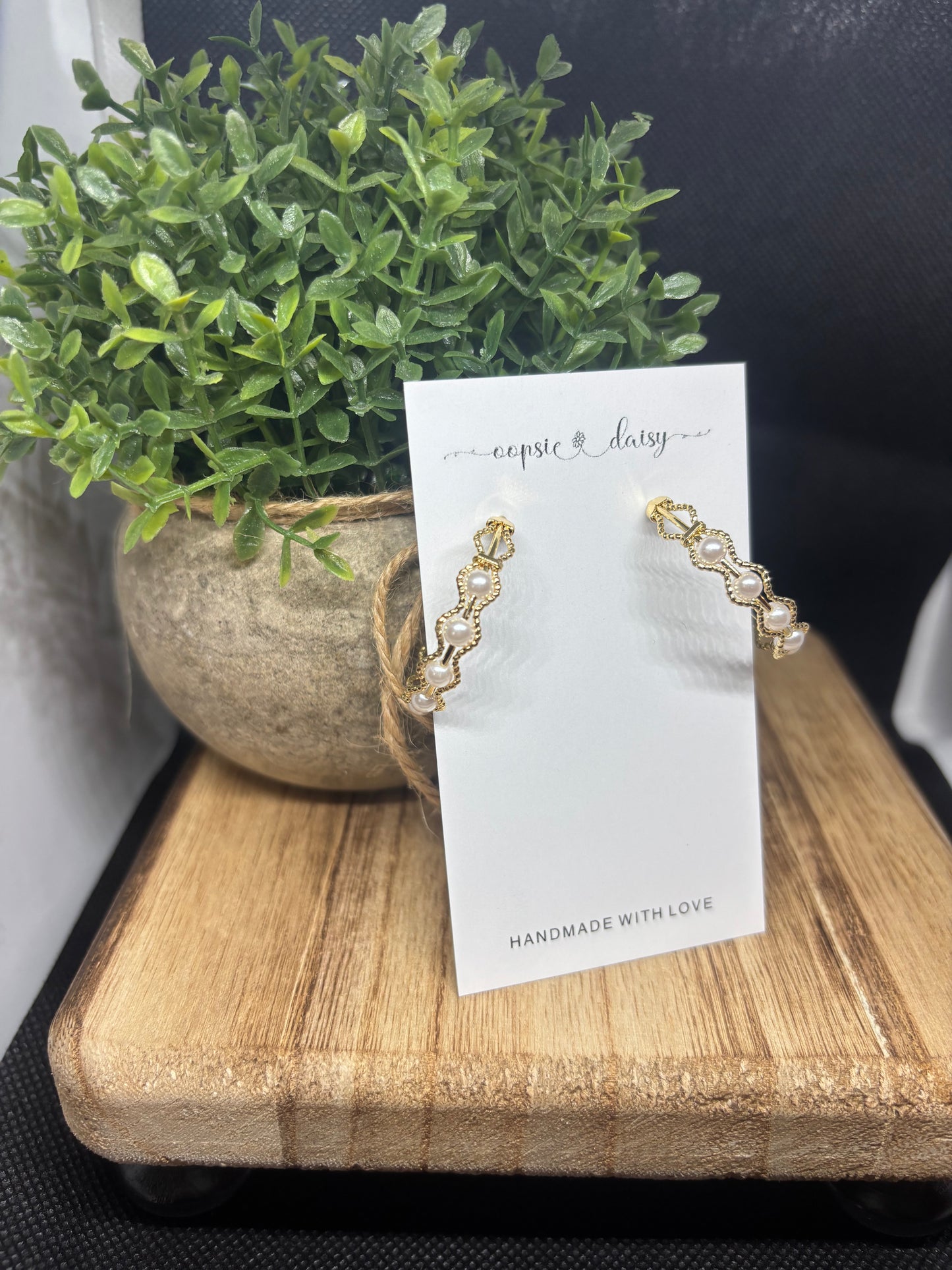 Antique gold hoops