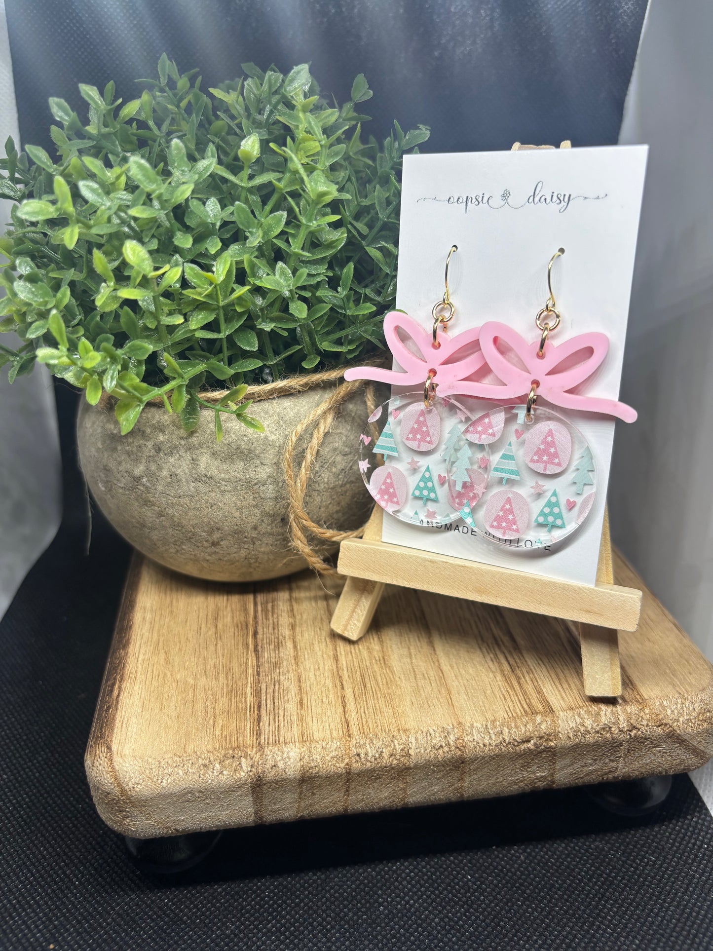 Pastel bow and trees